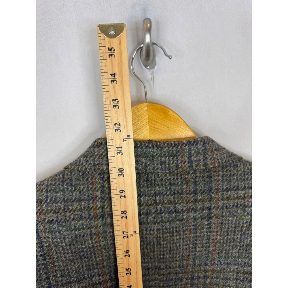 Harris Tweed Mens 40 Regular Glen Plaid Wool Blazer Jacket Green Brown Scotland