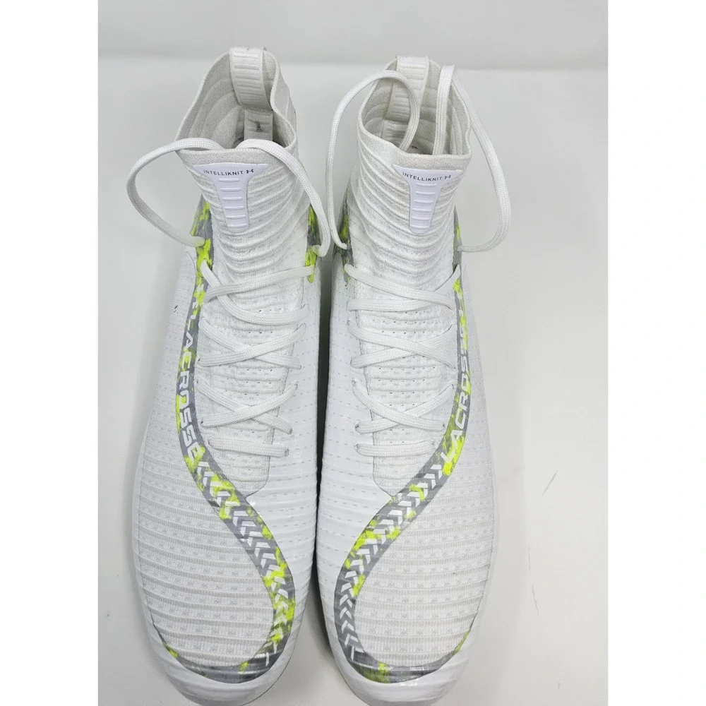 Under Armour Lacrosse Cleats Mens Sz 15 UA Highlight 2 MC White Neon Green Shoes