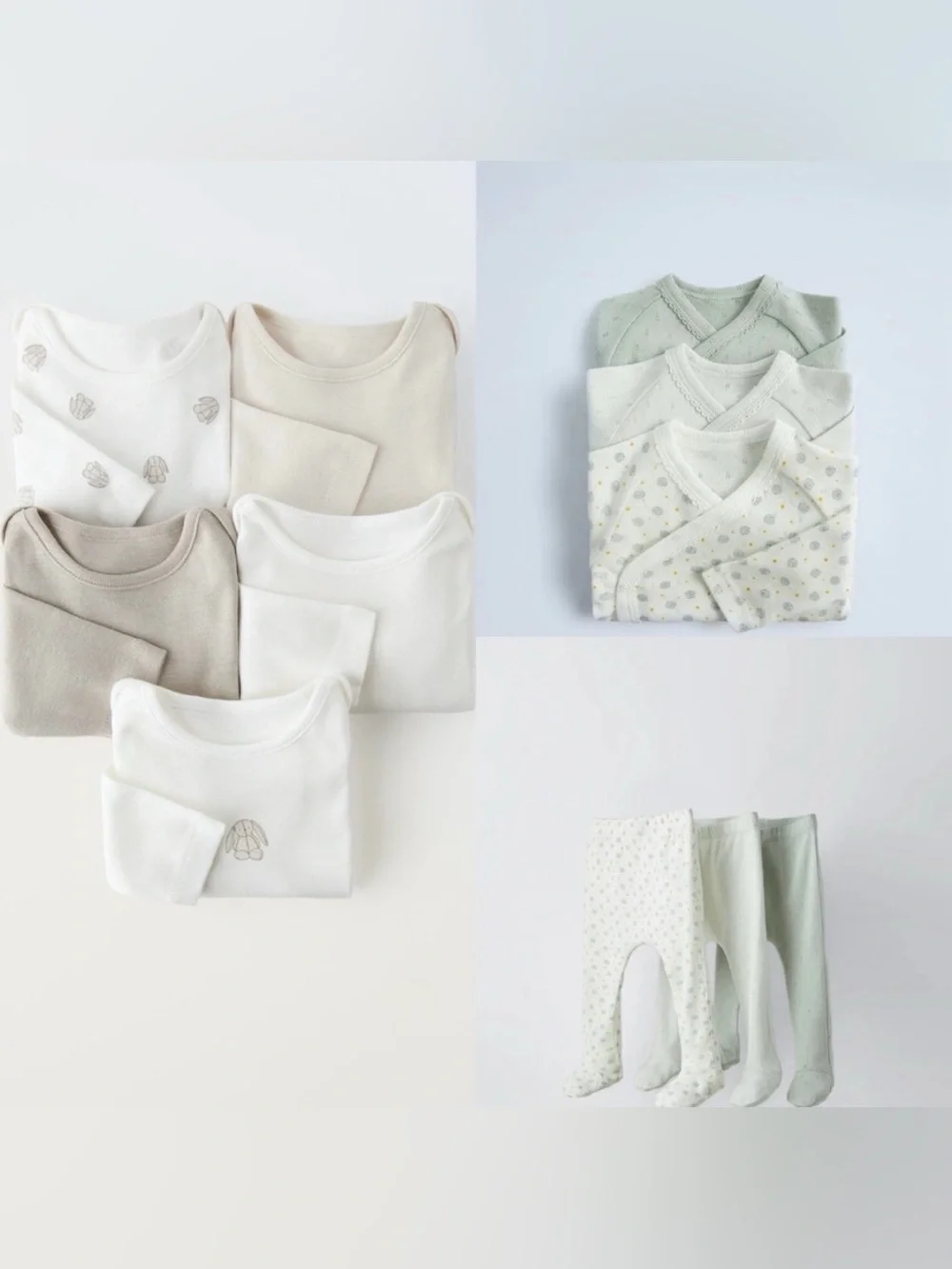 Zara Baby Neutral Onesie and Leggings Set Bundle