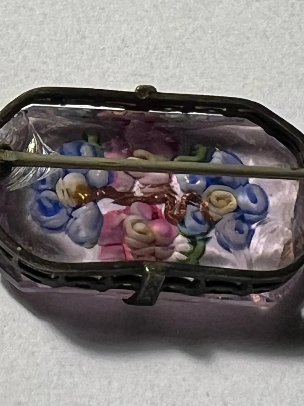 Vintage Art Deco Sterling and Glass Brooch