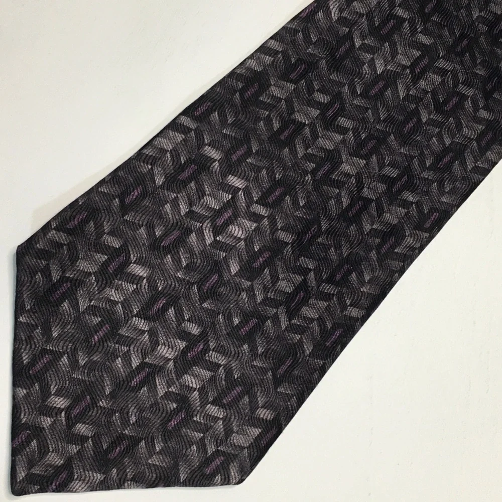 Gray & Purple Silk Neck Tie