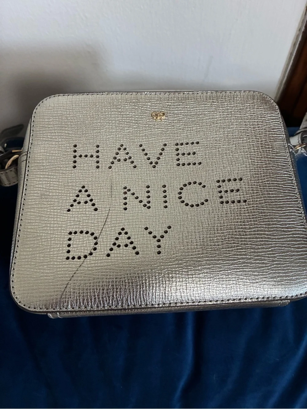 Anya Hindmarch silver crossbodyanya
