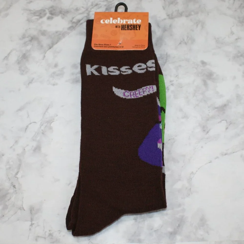 HERSHEY KISS Socks Halloween Spooky Creepy Crew Unisex October Brown One Size