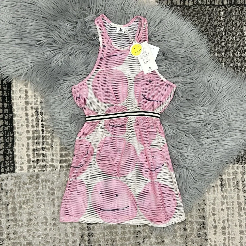 Noé & Zoë Girls Pink Smiley Net Dress‎ Size 10Y ($63) Swim Suit Cover Up