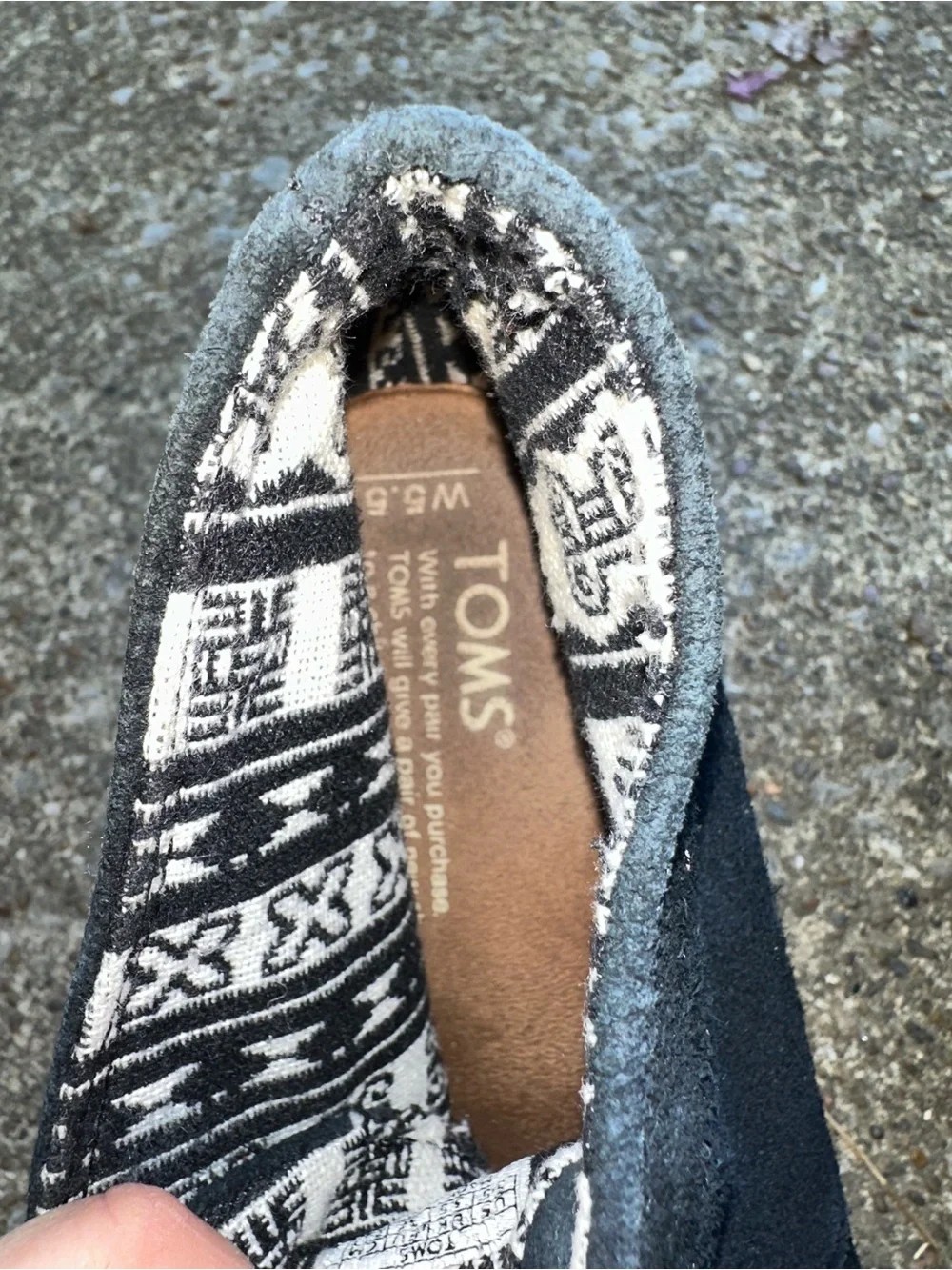 Toms black suede
