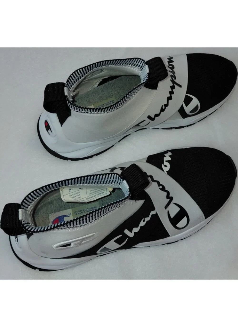 Champion Rally Crossover High-Top Slip-on Sneakers Black/White Size 7Y