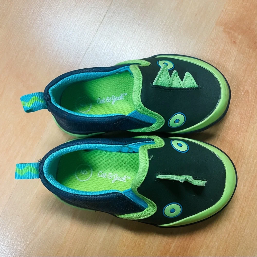 Cat & Jack Xander 3D Alligator Dinosaur Slip On Sneakers Toddler Size 5
