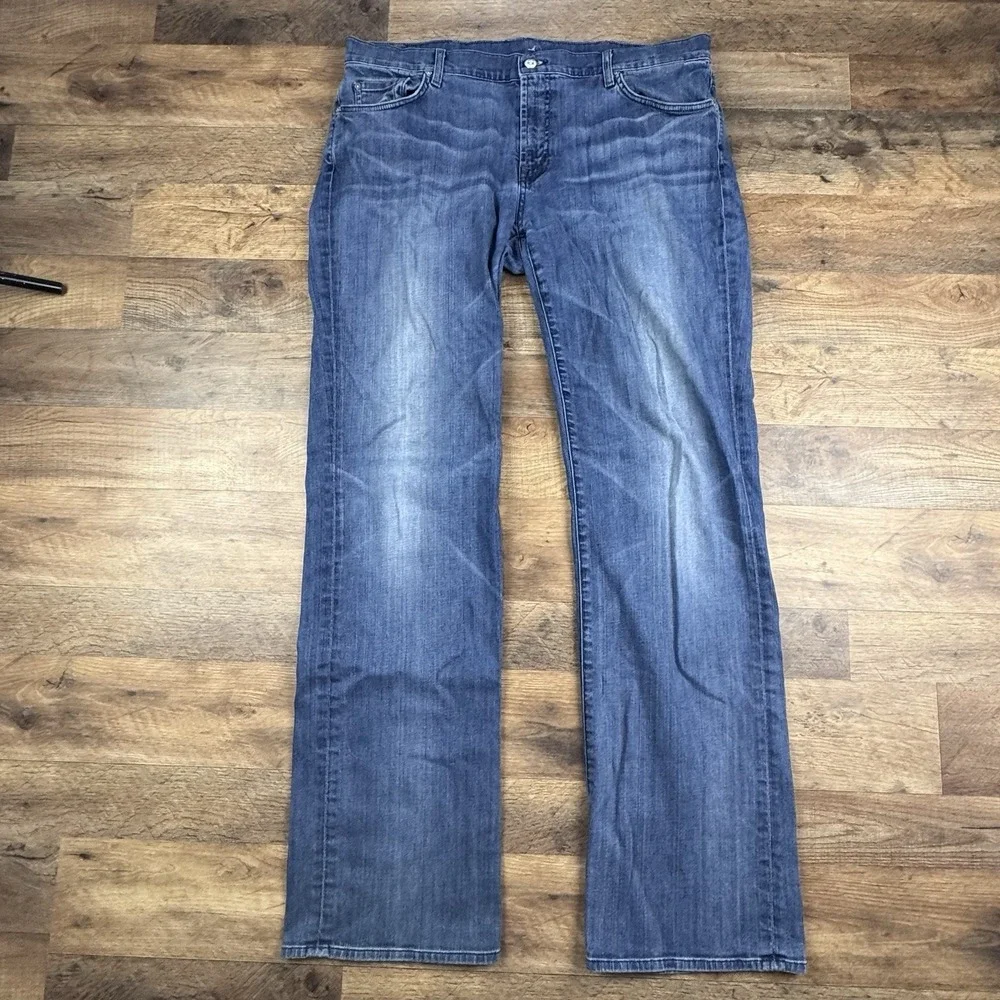 7 For All Mankind Bootcut Jeans Mens 40x34 Blue Whiskering Denim Casual