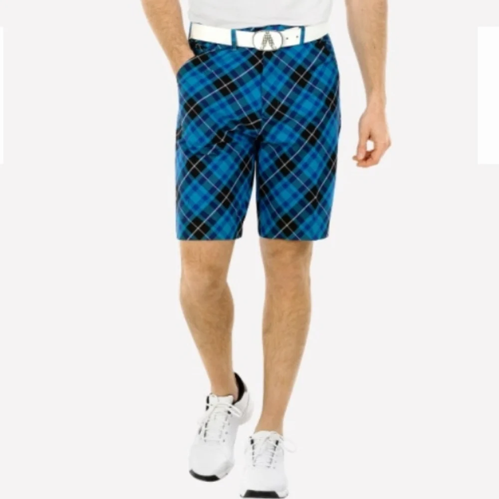 Royal & Awesome Blue Plaid Golf Shorts