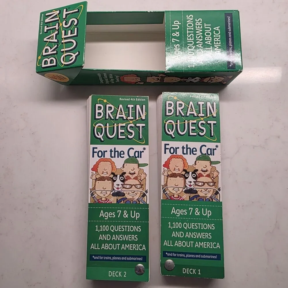 Brain Quest Smart Cards Lot of 2: For The Car Travel (7+) & America (9+)