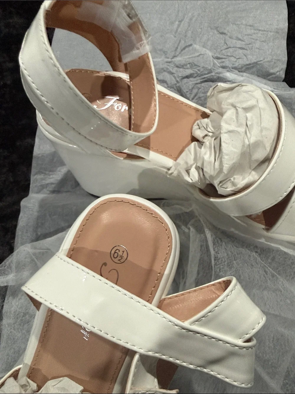 White Platform Sandal Wedges - Women