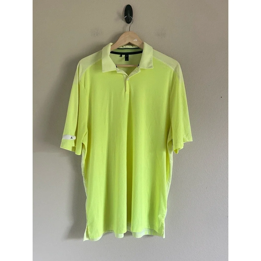 ADIDAS GOLF Men's SPORT  Polo Shirt Solar Yellow Sz‎ XL V-2