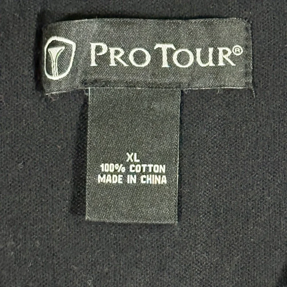 Pro Tour Sweater Vest Mens XL Black Gray Cotton Argyle Golf Preppy Grandpa Core