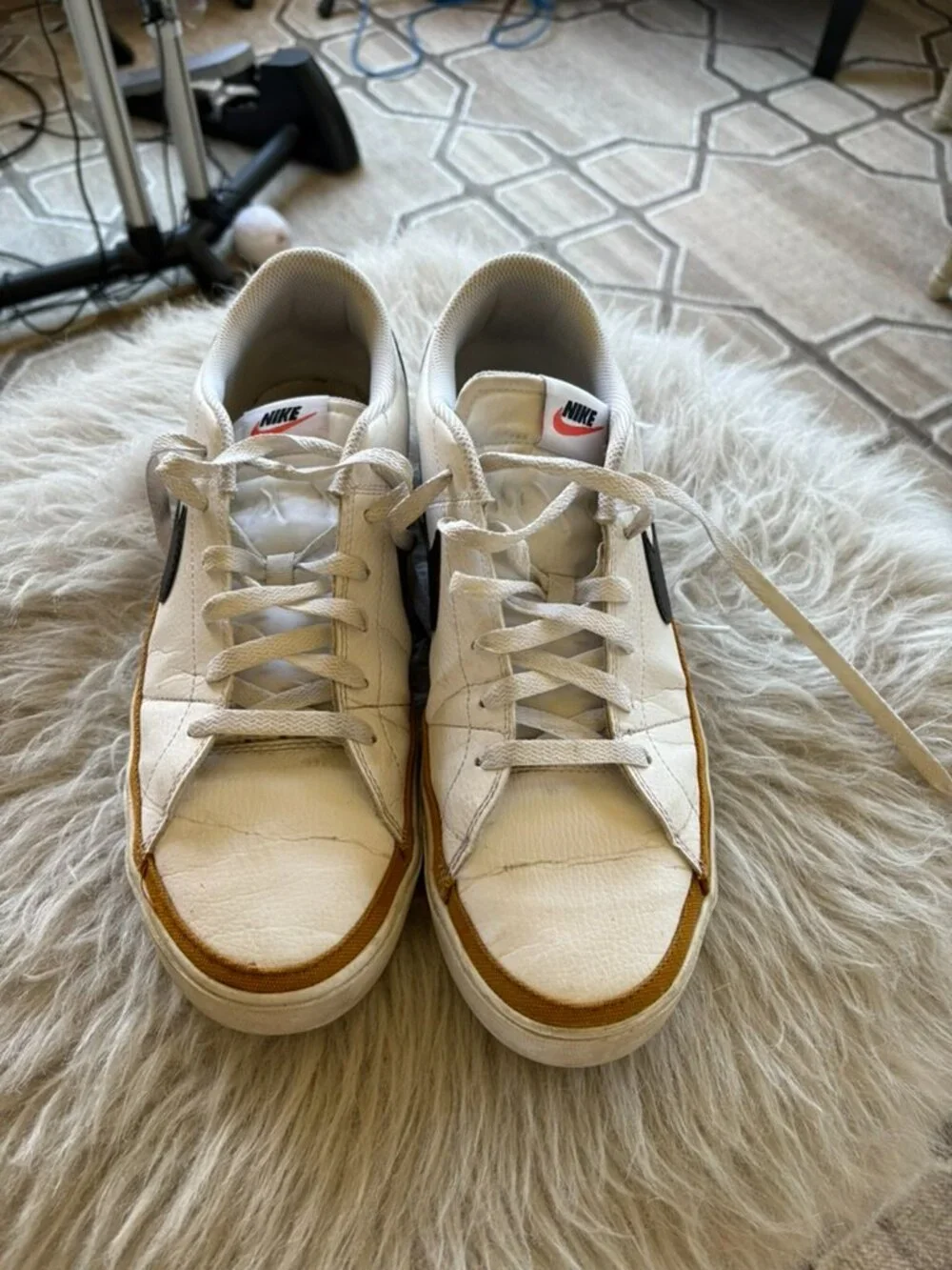 Nike white brown