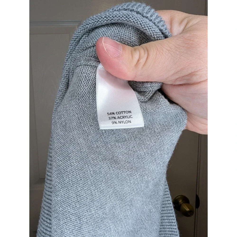 Roundtree & Yorke Mock Neck Long Sleeve Gray Quarter Zip Sweater Pullover Men XL