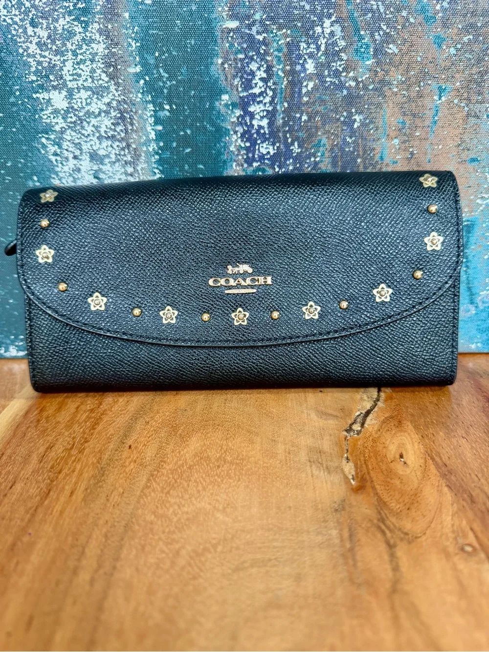 Coach leather wallet look