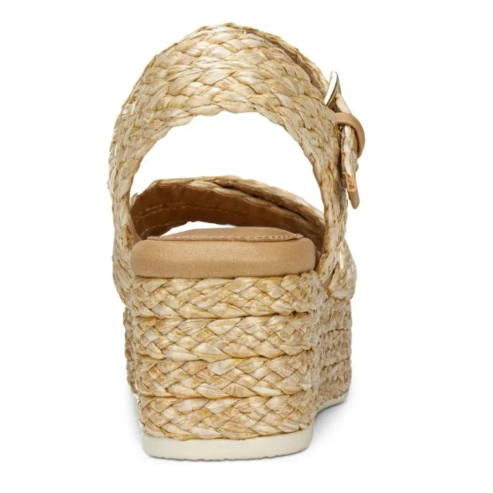 Seven Dials Virginia Espadrille Natural Beige Raffia Woven 7M NIB MSRP $65 New