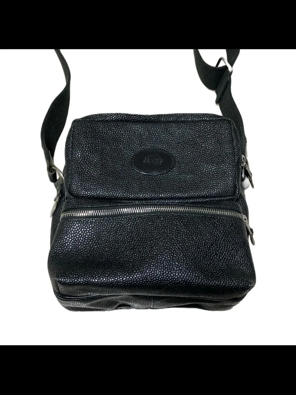 Mulberry Black Pebbled Leather Messenger Crossbody