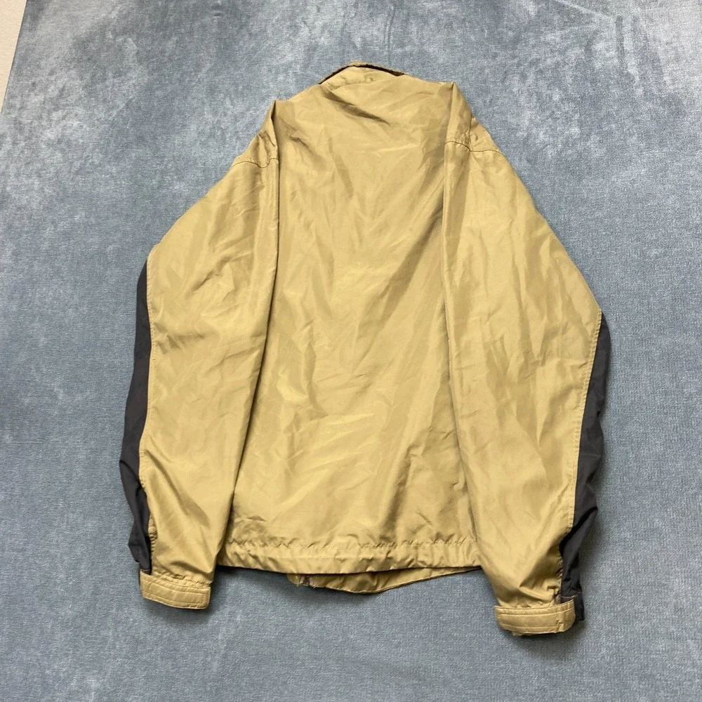 Nike Windbreaker Jacket Mens Medium Beige Athletic Sport Lightweight Full Zip