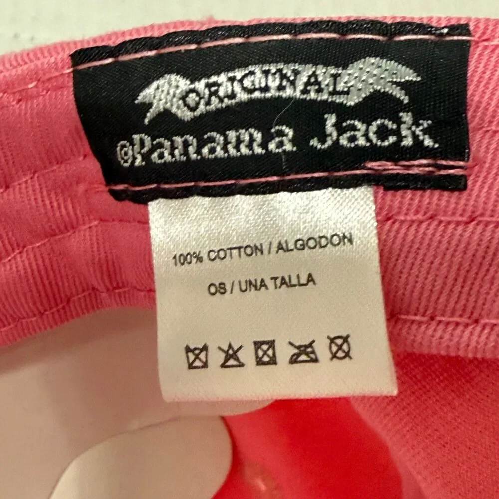 Panama Jack Pink Distressed Baseball Cap Floral Graphic Embroidered NWT