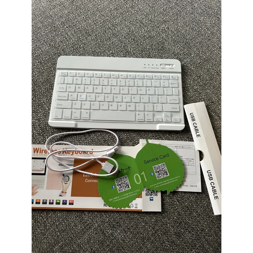 Wireless Bluetooth Keyboard for iPad 10.2 10.5 Air 3rd Gen White Slim Portable