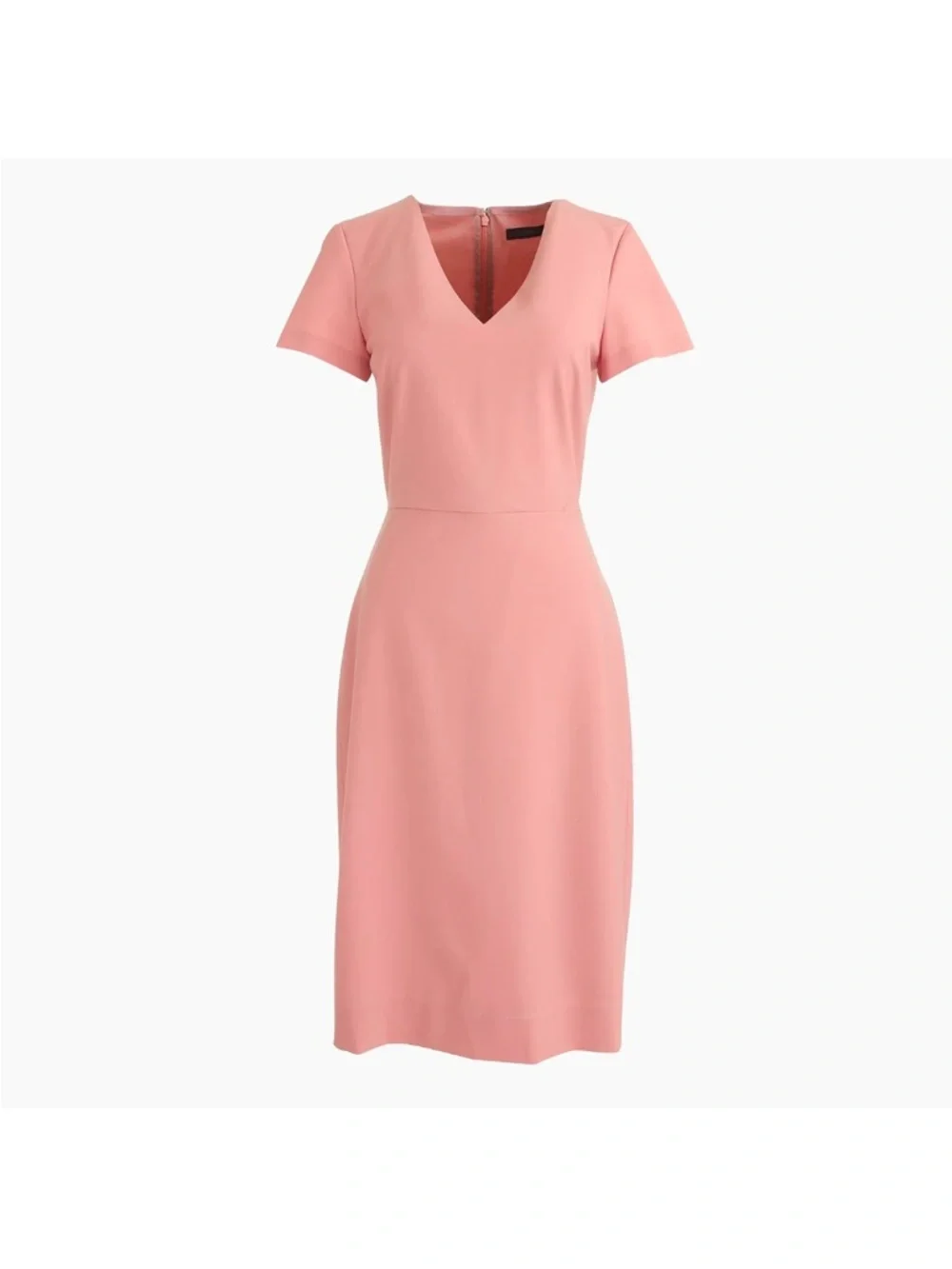 J. Crew Italian Stretch Wool V-Neck Cap Sleeve Sheath Dress Blush Pink 8