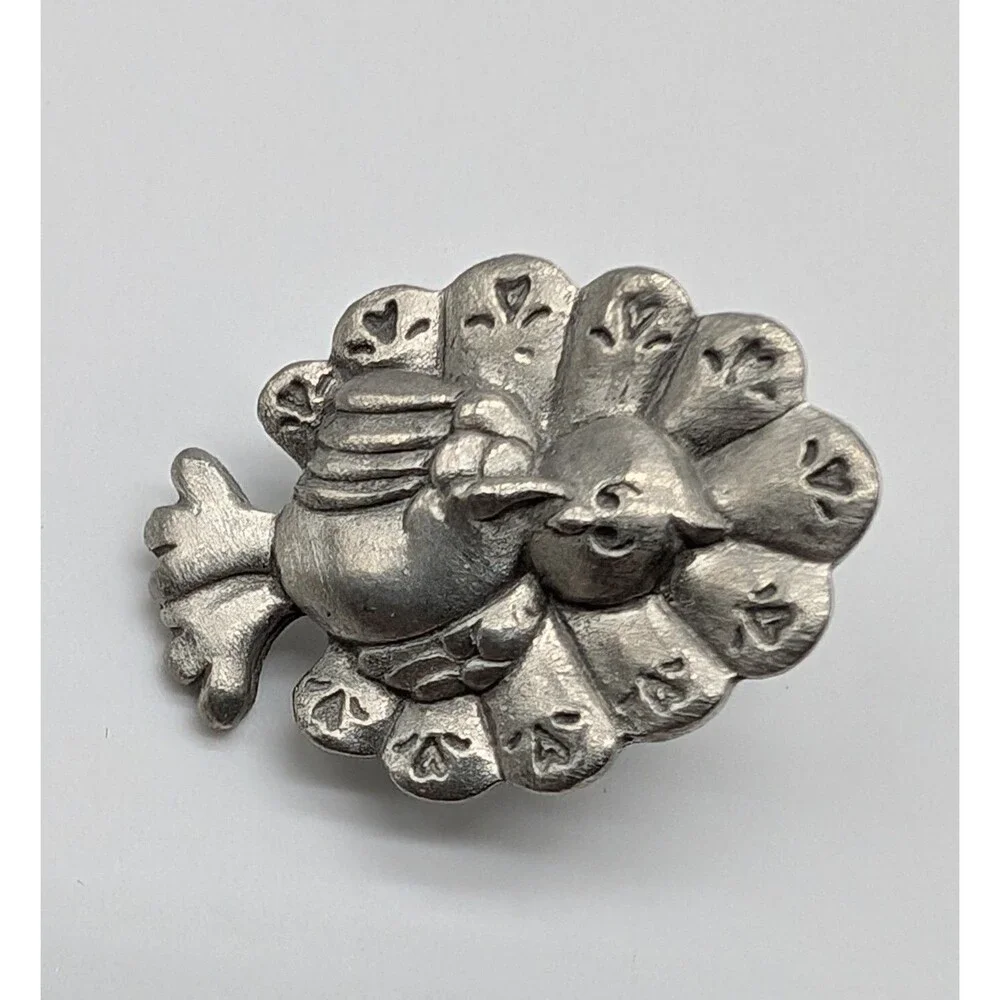 LCD Pewter Turkey Lapel Pin Fall Thanksgiving