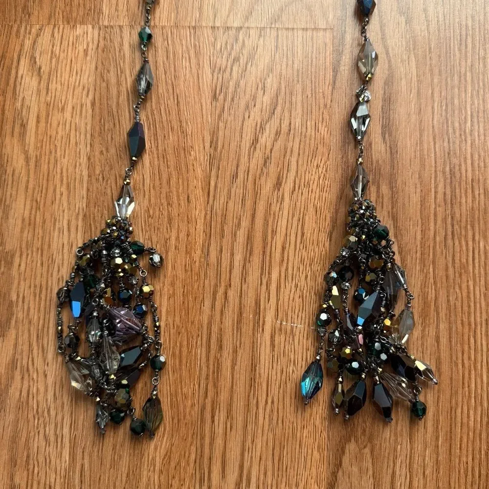 SWAROVSKI Rare Retired Byzance Scarf Crystal Tassel Bangle Necklace