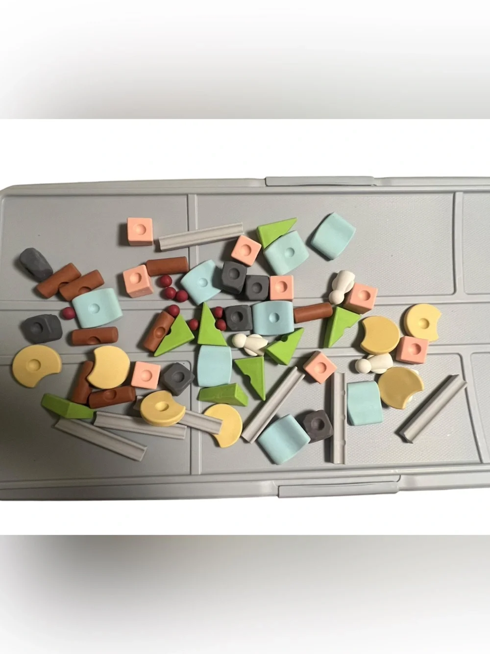 Silicone Building Blocks Set Creative, Marble Run, Stacking, Stem Lot of 55+pc