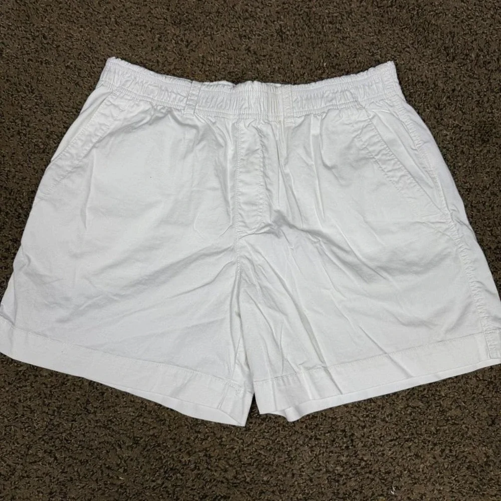 Polo Ralph Lauren Mens White Elastic Waist Twill Shorts‎