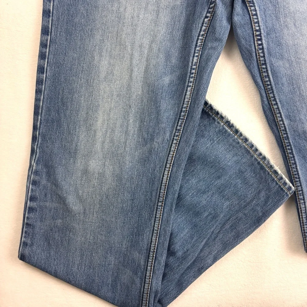 American Eagle Men’s Med Wash Lowrise‎ Faded Whiskered Denim Jean Size 32X34