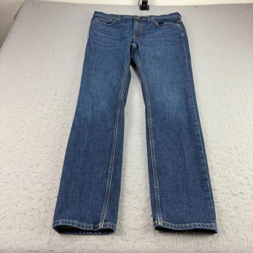 Everlane‎ Jeans Mens 33x32 Blue Slim Straight Denim Medium Wash