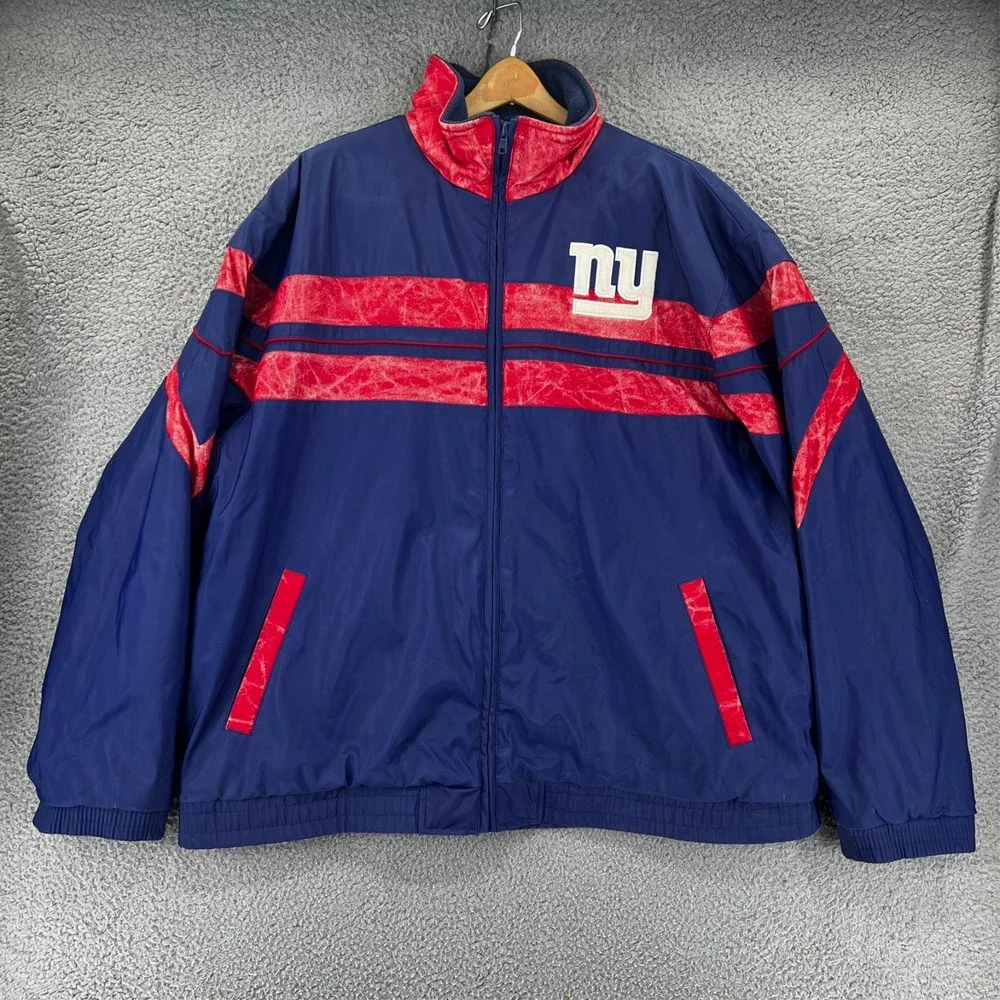 New‎ York Giants Vintage Reebok NFL Full Zip Puffer Jacket Men XL 80's-90's READ