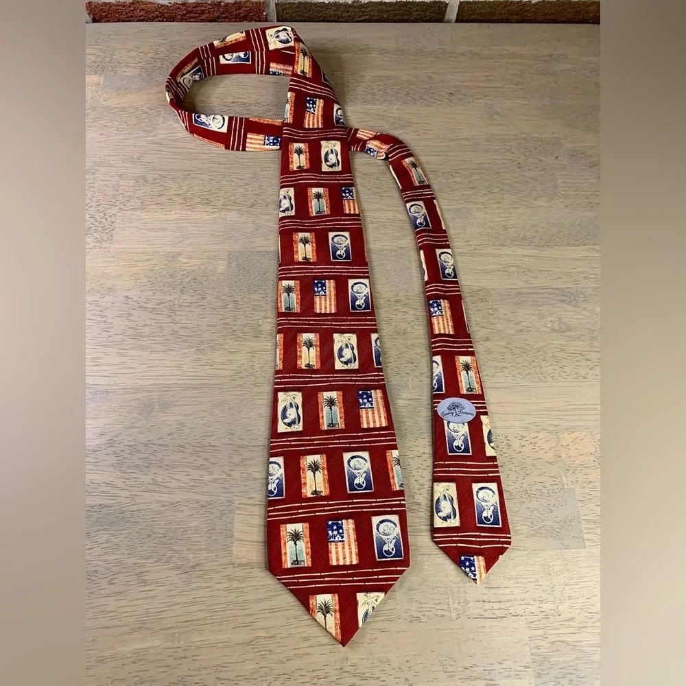 TOMMY BAHAMA  MEN'S  TIE ‎ 100%  SILK 57” long
