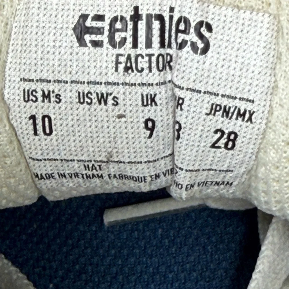 Etnies Men's Factor Skate‎ Shoe In Bone Size 10