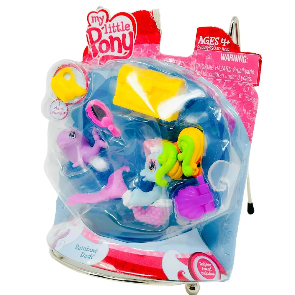 My Little Pony ville 2009 G3.5 Rainbow Dash Mermaid Dolphin Horse Figure Hasbro‎
