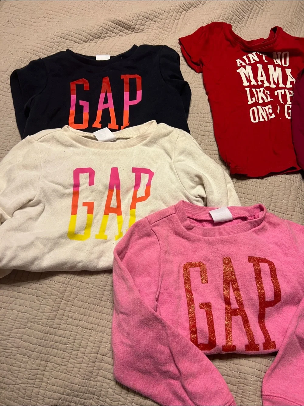 GAP Kids Gradient Logo Sweatshirt Bundle with 2 shirts & a shirt/ legging outfit