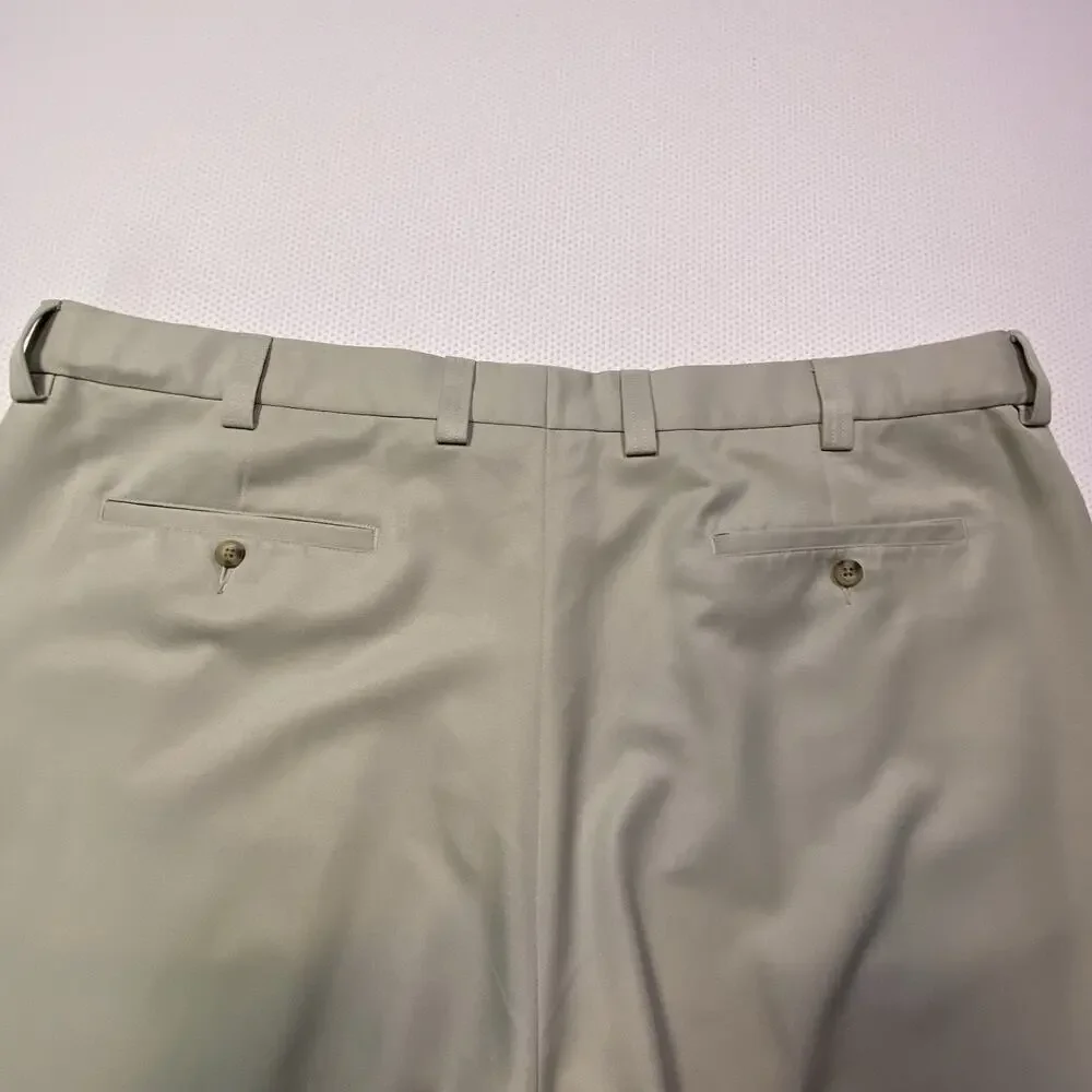 Oak Hill Men's 48 x 28 Big & Tall‎ Wrinkle Free No Iron Tan Khaki Dress Pants