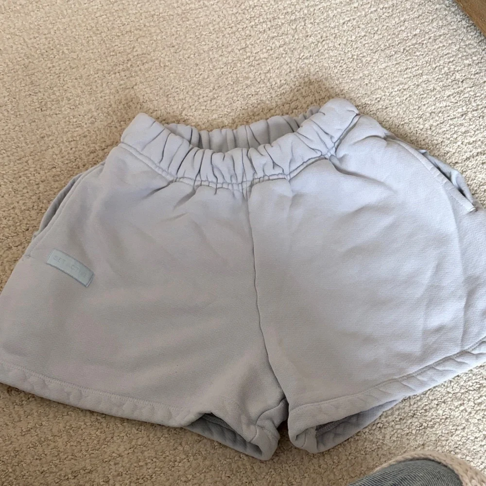 set active blue shorts cotton