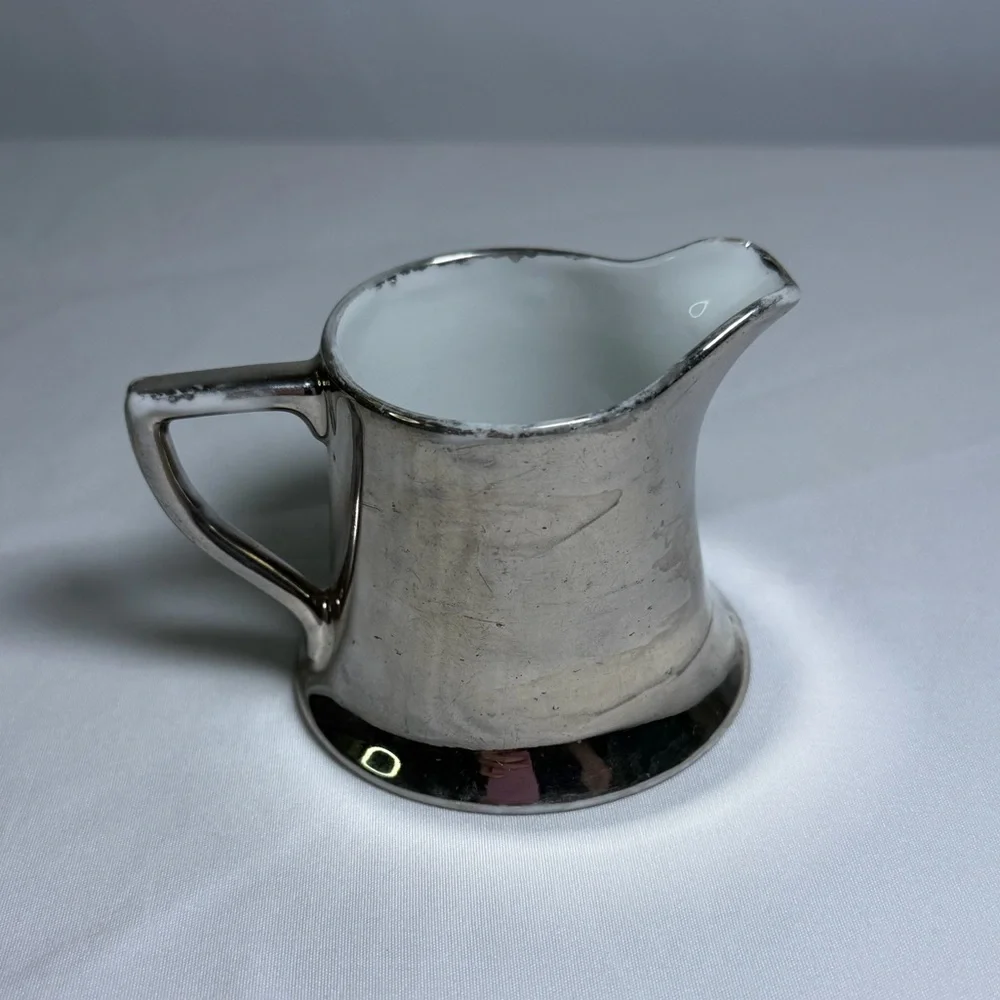 Antique Porcelain Silver Imperial PSL Austria Crown Miniature Creamer 1914 Era