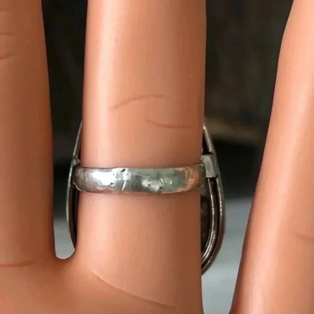 SIZE 6 Huge Teardrop Genuine Wild Horse Turquoise 925 Sterling Silver Ring NWT