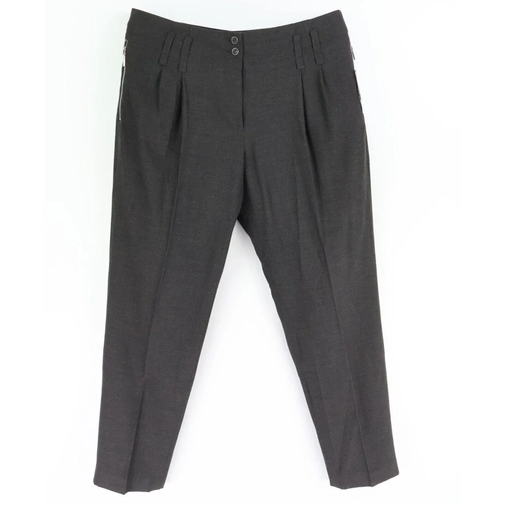 Michael Kors Dress Pants Womens Sz 16 Gray Pleated Front Zipped‎ Pockets NWT $99
