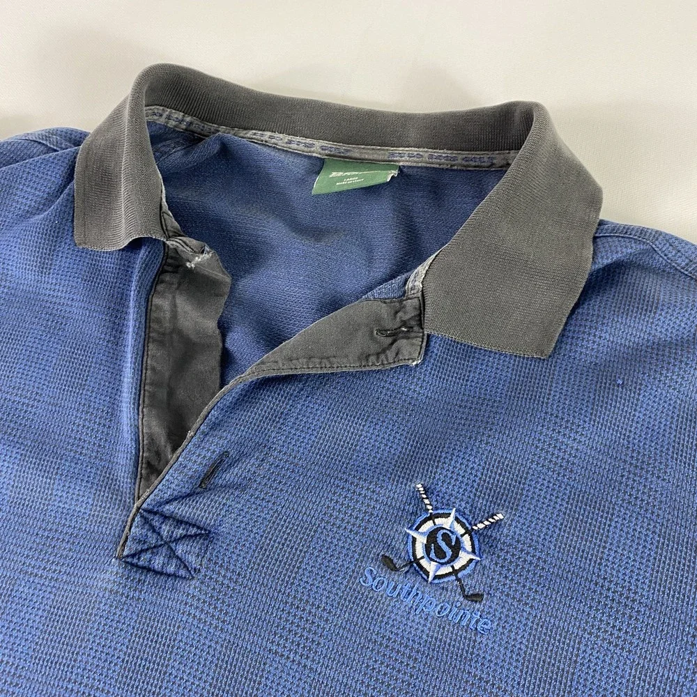 Hugo‎ Boss Polo Shirt Mens Large Blue Performance Italy Southpointe Golf Club