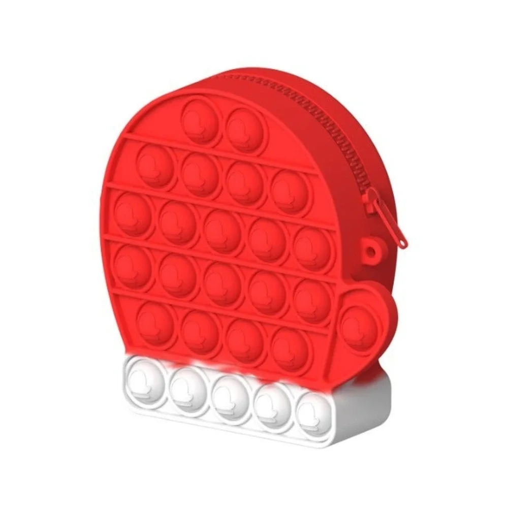 Red & White‎ Mitten Shaped Silicone Sensory Fidget Pop Crossbody NEW