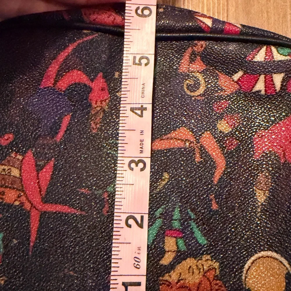 Piero Guidi‎ Magic Circus print crossbody bag embossed fabric with leather trim