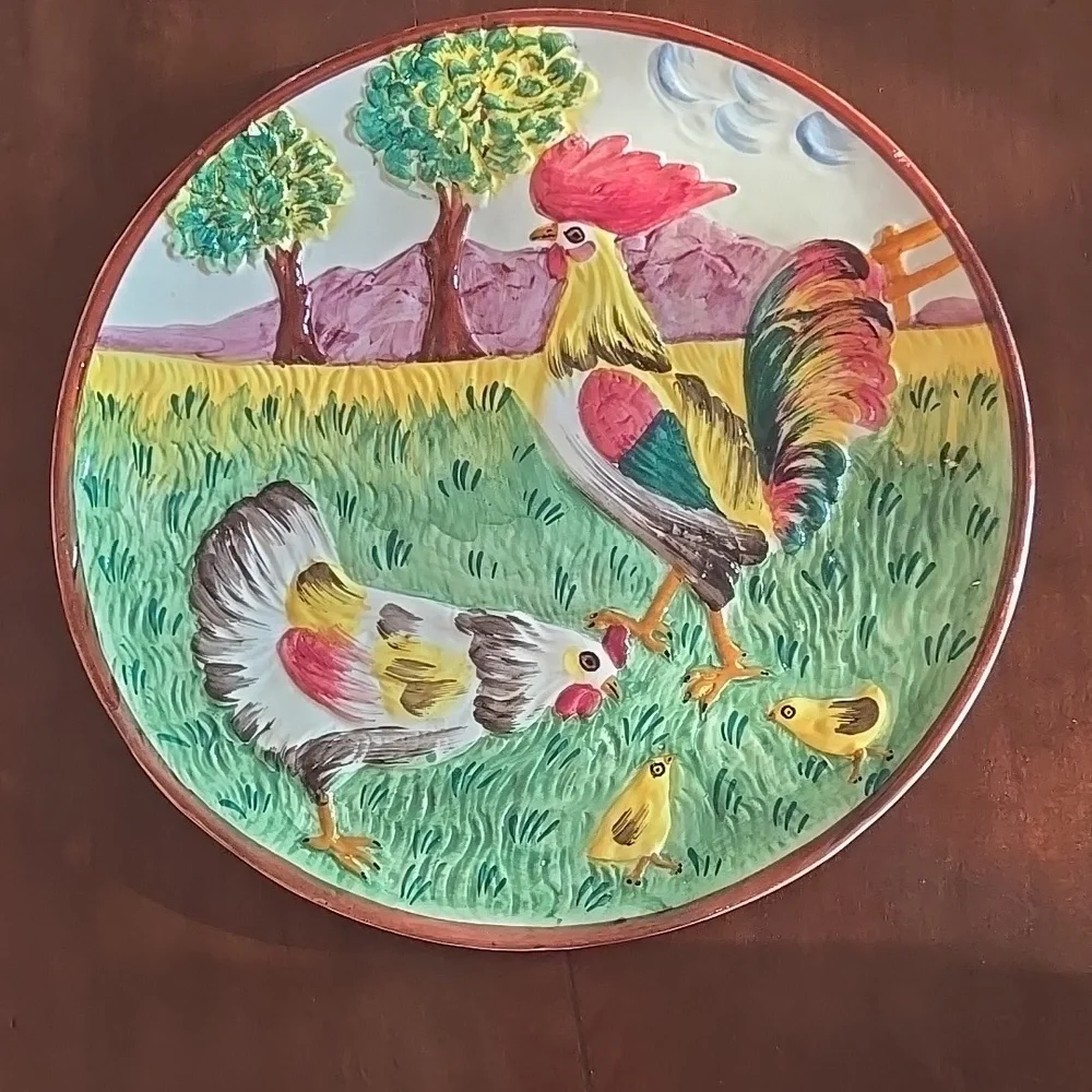 1950's Hand Painted Wall Plates Imported From Italy