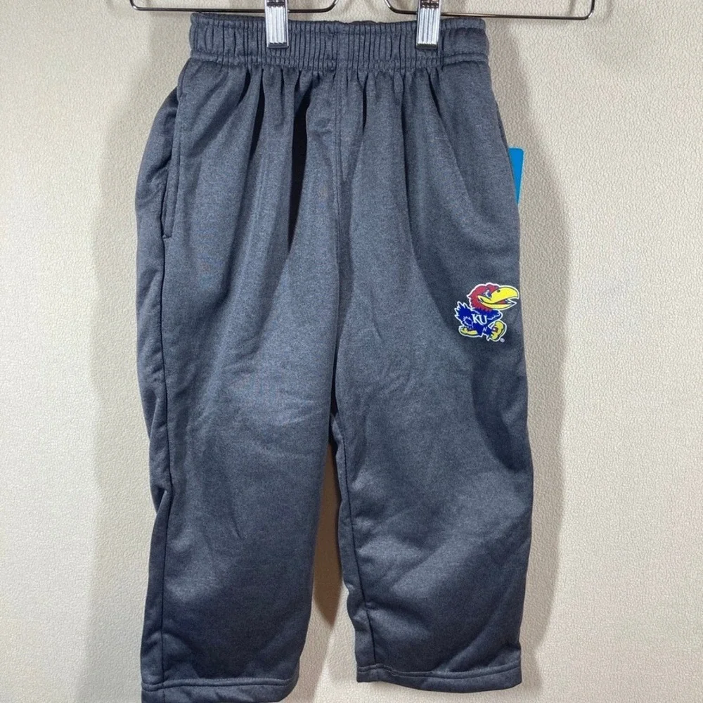 NWT Gen2 Kansas University Jayhawks Track Pants Youth 7‎ Grey Classic Athleisure