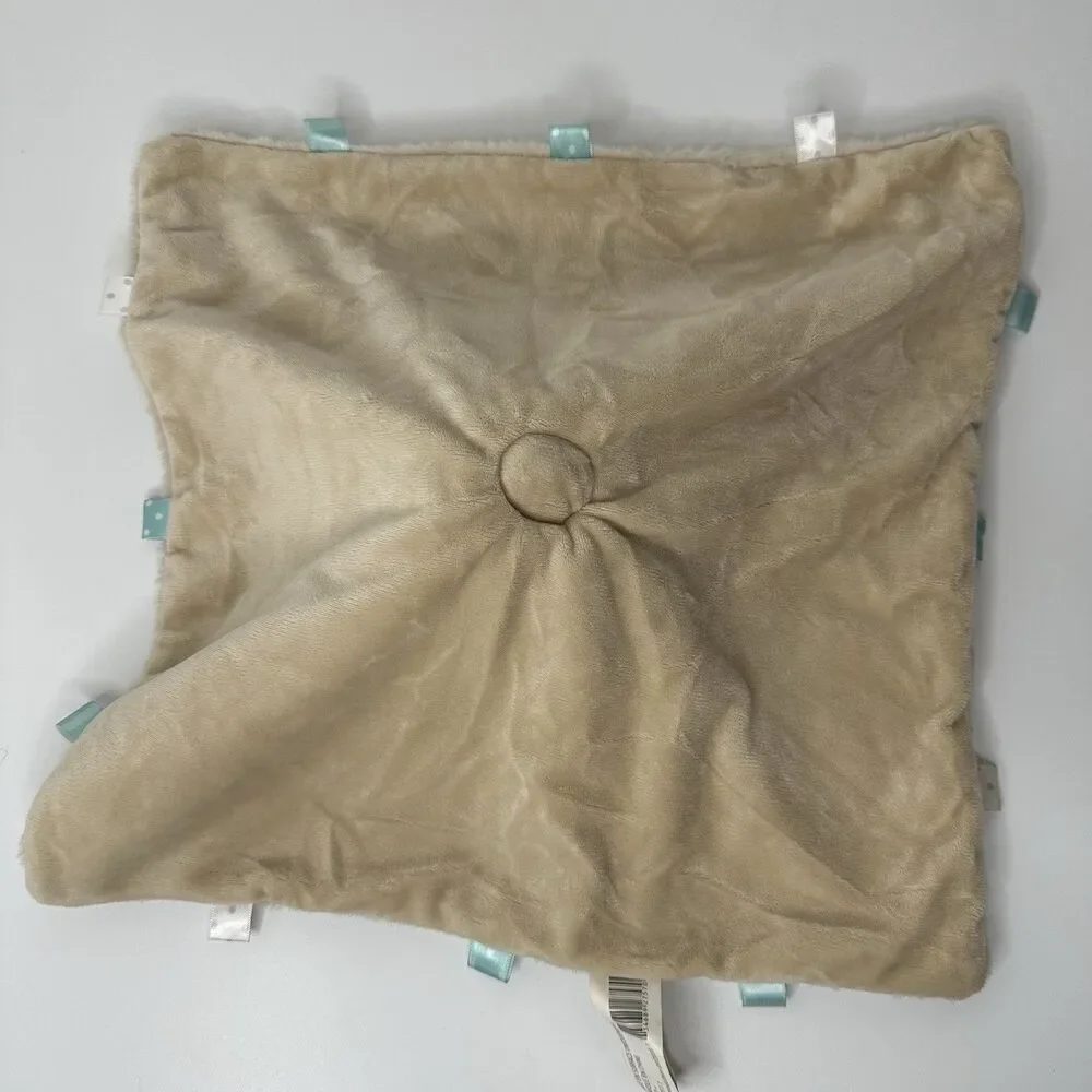 Kellytoy Brown Sleeping Bear‎ Security Blanket Baby Toddler Lovey Green Bow Soft