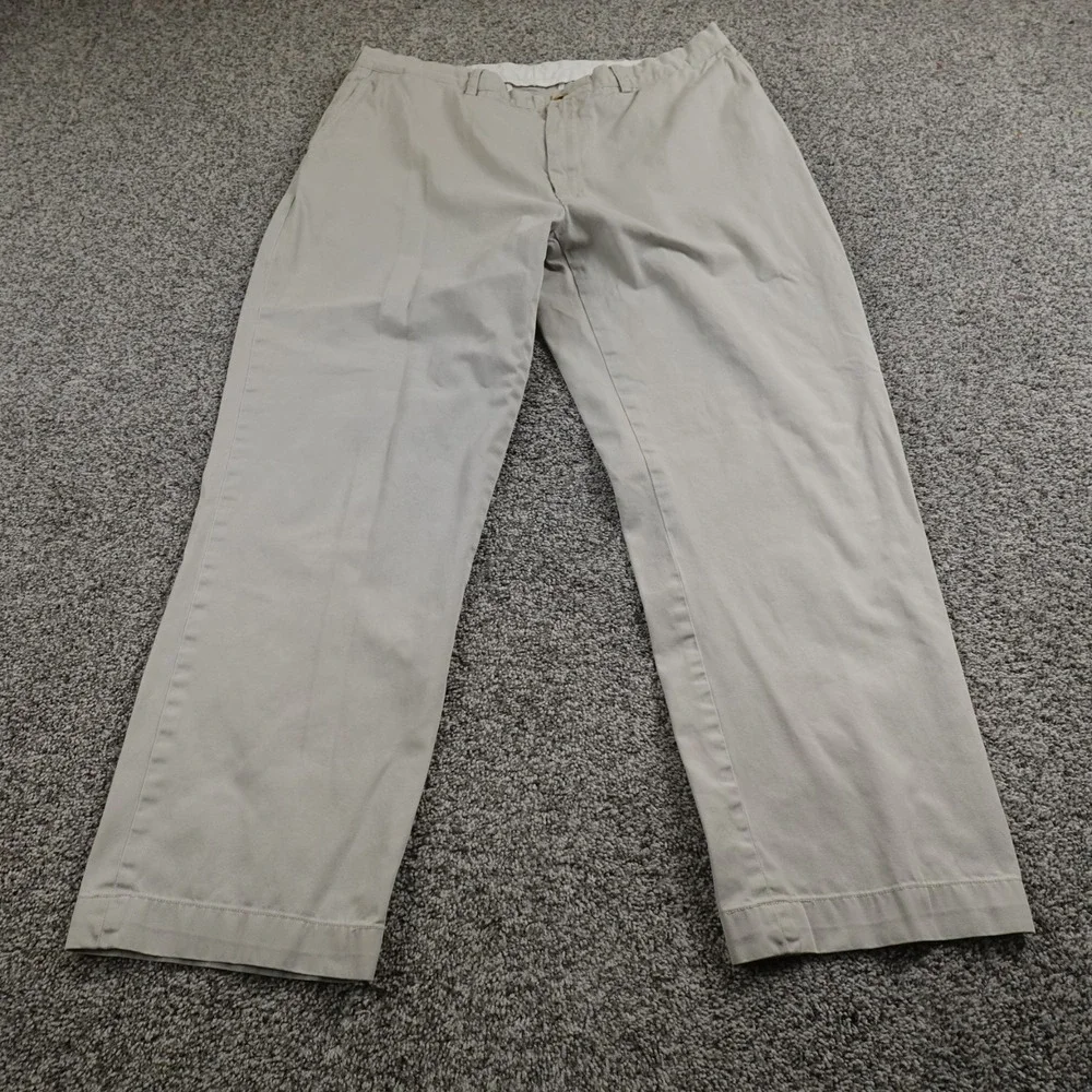 VTG Polo Ralph Lauren Pants Mens 40X32 Beige‎ Prospect Chino Trouser Golf Preppy