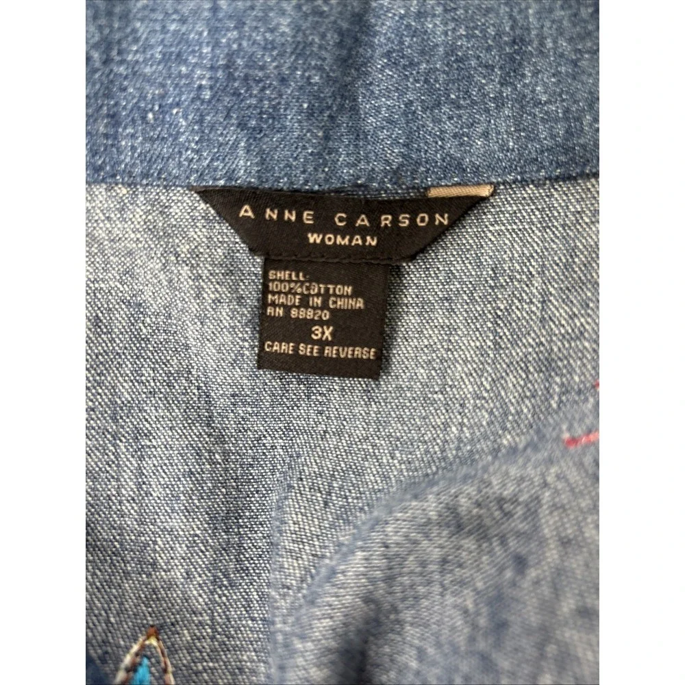 Anne Carson denim embroidered